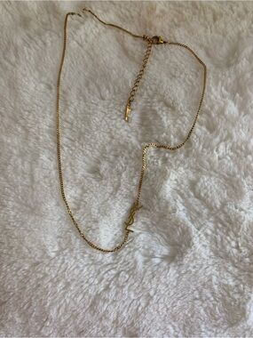Yves Saint Laurent Gold Monogram Link Necklace